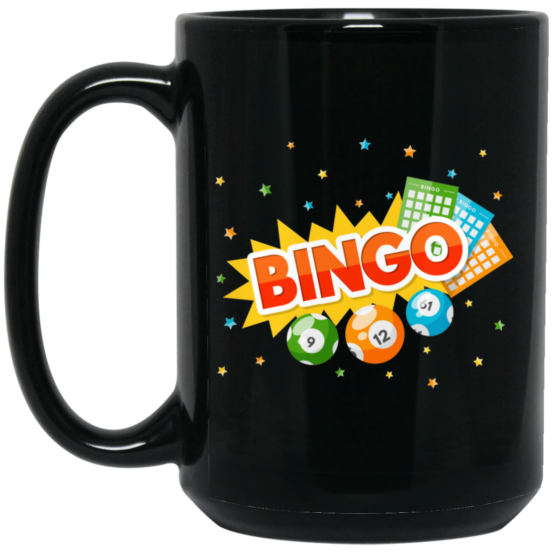 Congratulation Bingo, Love Bingo, Bingo Ticket Lover Black Mug