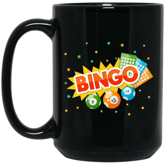 Congratulation Bingo, Love Bingo, Bingo Ticket Lover Black Mug