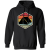 Tent Vintage, Retro Hexagon, Camping Motif With Tent Silhouette, Camp With Family Pullover Hoodie