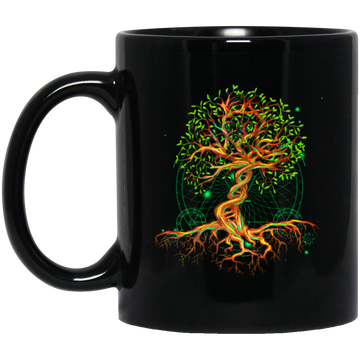 DNA Tree Of Life, Genetics Colorful Biology Science Black Mug