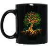 DNA Tree Of Life, Genetics Colorful Biology Science Black Mug