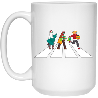 Merry Xmas, Happy Man Cross The Road, Cross On A Street White Mug