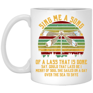 That Is Gone, Dragonfly Sing Me A Song Of A Lass Retro White Mug