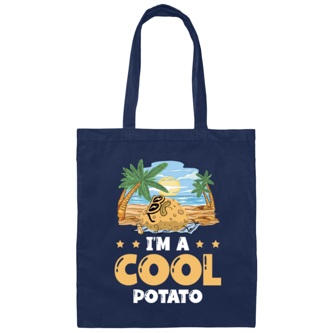 Summer Vibes, I Am A Cool Potato, Love Vegetarian Gift Canvas Tote Bag
