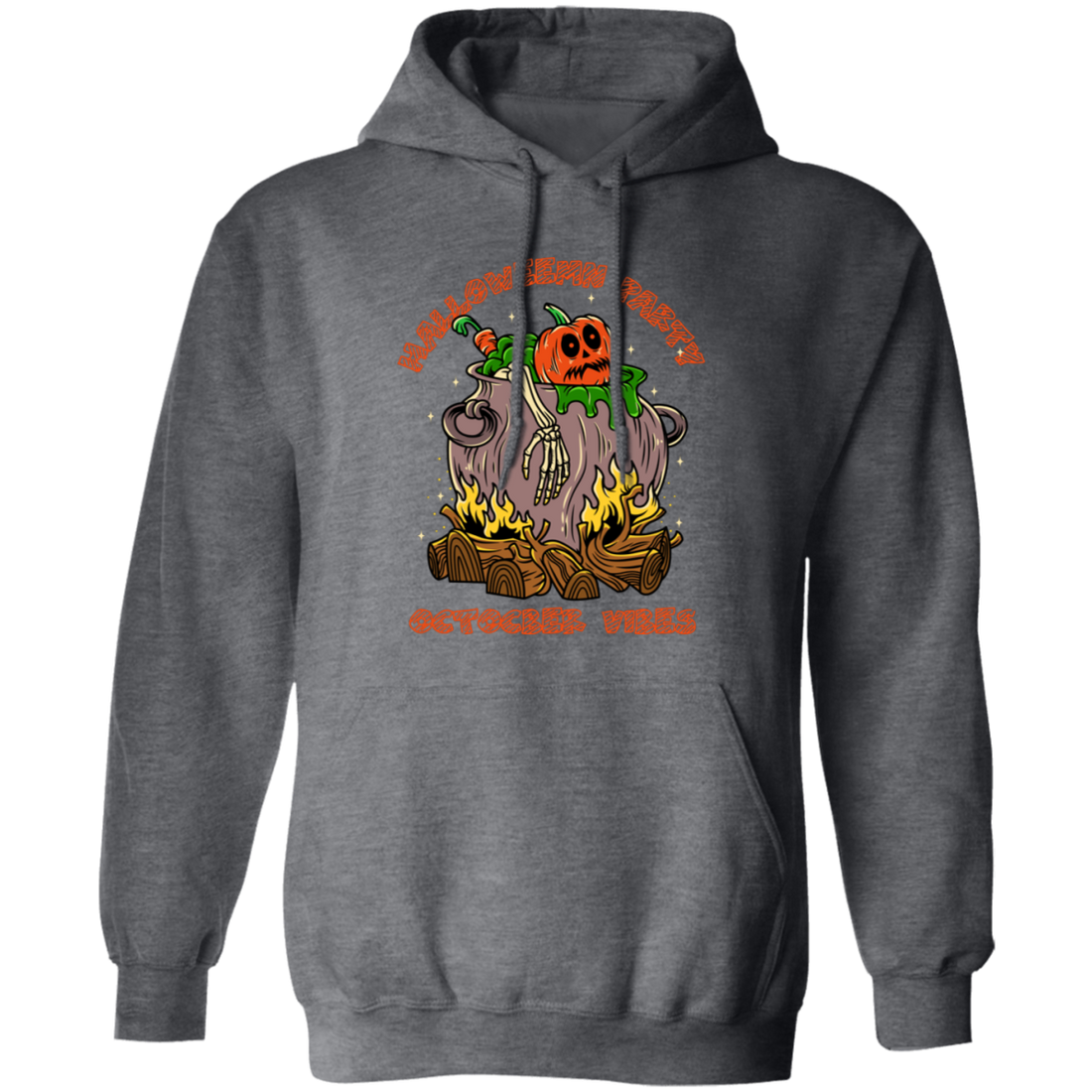 October Vibes, Halloween Party, Horror Party, Horror Pumpkin Pullover Hoodie