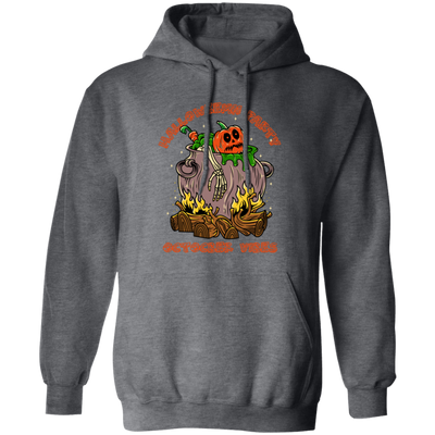 October Vibes, Halloween Party, Horror Party, Horror Pumpkin Pullover Hoodie