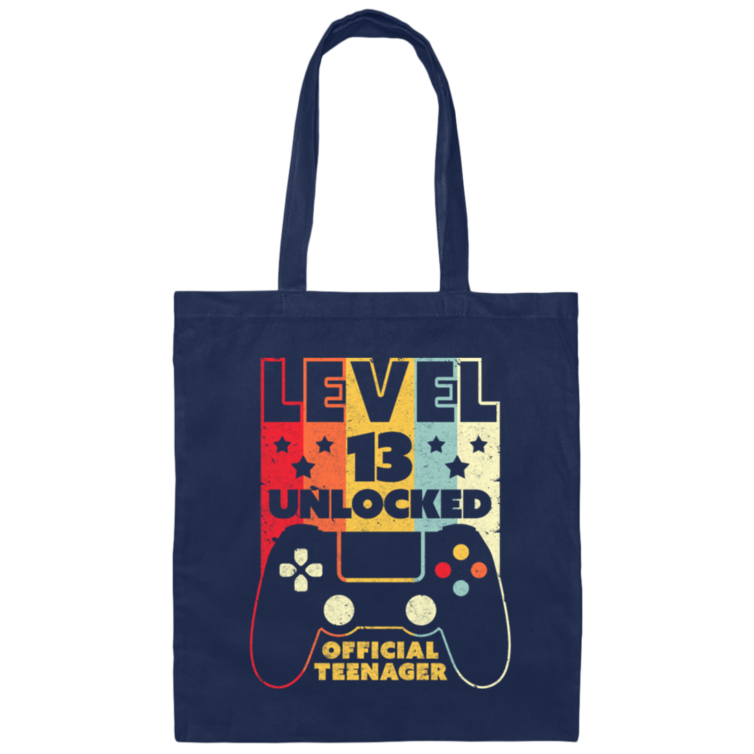 Level 13 Unlocked Official Teenager 13th, Funny Birthday Gift Canvas Tote Bag