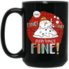 It's Fine, Everythings Fine, Melting Snowman, Plaid Xmas, Merry Christmas, Trendy Christmas Black Mug