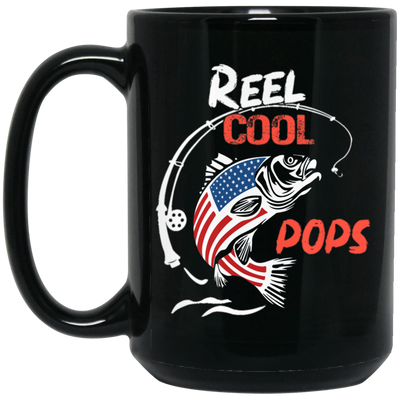 Reel Cool Pops, Love To Go Fishing, Love Fish, American Fish Gift Black Mug