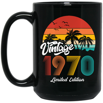 Vintage 1970, 1970 Birthday, 1970 Limited Edition, 1970 Retro Black Mug