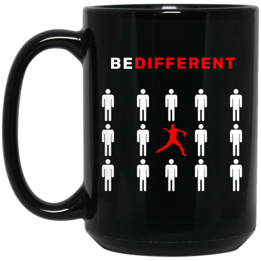 Baseball Lover, Be Different, Baseball Pitcher, Different Gift, Love Different Black Mug