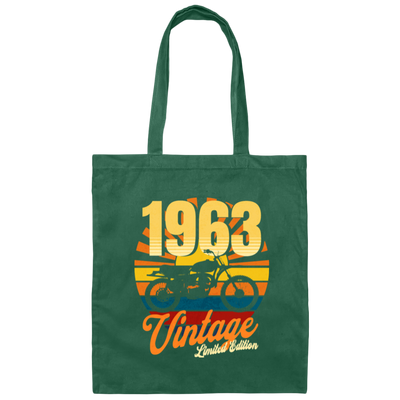Vintage 1963 Gift, Motorbike Lover, Born In 1963, Limited Edition Canvas Tote Bag