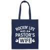 Rocking Life As A Pastor's Wife, Pastor Retro Canvas Tote Bag