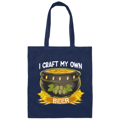 Beer Lover Gift, I Craft My Own Beer In Magical Cauldron Canvas Tote Bag