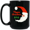 Happy Christmas, Santa In Moon, Christmas Tree, Merry Christmas, Trendy Christmas Black Mug