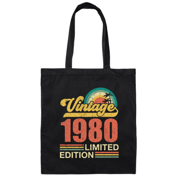 Hawaii 1980 Gift, Vintage 1980 Limited Gift, Retro 1980, Tropical Style Canvas Tote Bag