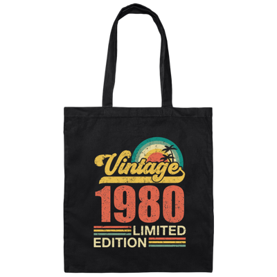 Hawaii 1980 Gift, Vintage 1980 Limited Gift, Retro 1980, Tropical Style Canvas Tote Bag