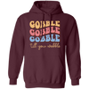 Gobble Till You Wobble, Turkey_s Day, Groovy Turkey Pullover Hoodie