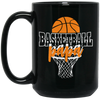 Love Papa Gift, Basketball Gift, Love Sport, Dad Love Basketball Black Mug