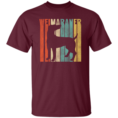 Featuring A Vintage Style, Weimaraner Retro 1970's, Dog Silhouette Cracked Unisex T-Shirt