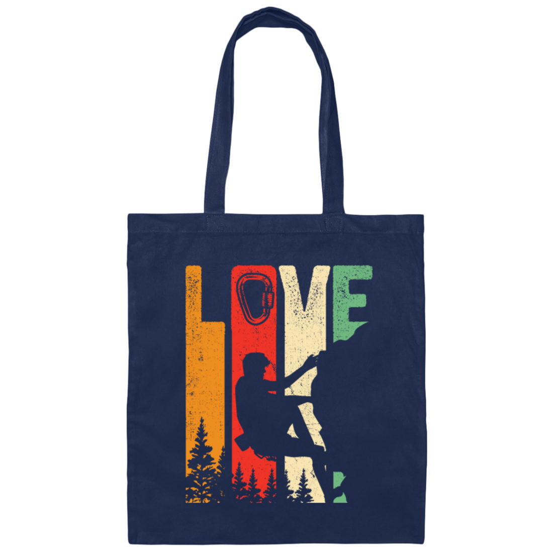 Retro Cool Rock Climbing, Mountain Climbing Tools Canvas Tote Bag