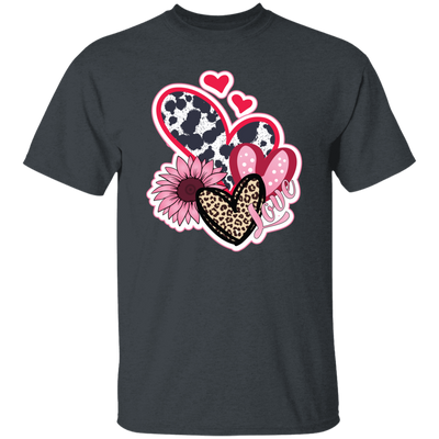 Love Heart, Valentine Heart, Pink Heart, Pink Sunflower, Leopard Heart Unisex T-Shirt