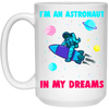 Astronaut In Space Shuttle Rocket, Galaxy Orbit Saturn, Love Galaxy White Mug