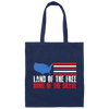 Land Of The Free Home Of The Brave, American Flag Canvas Tote Bag