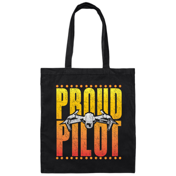 Drone Pilot, Flight Multicopter, Proud Of Pilot, Retro Airplane Love Gift Canvas Tote Bag