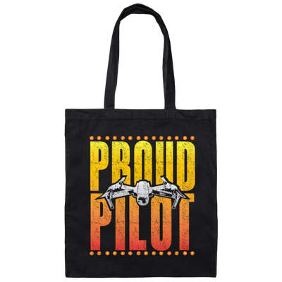 Drone Pilot, Flight Multicopter, Proud Of Pilot, Retro Airplane Love Gift Canvas Tote Bag