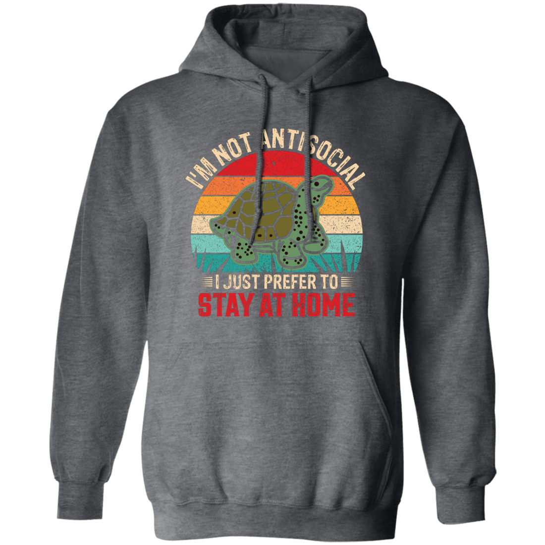 I'm Not Antisocial, I Just Prefer To Stay At Home, Turtle Vintage Pullover Hoodie