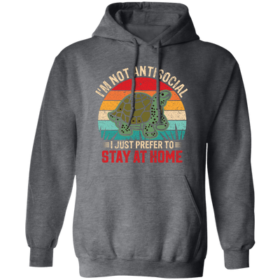 I'm Not Antisocial, I Just Prefer To Stay At Home, Turtle Vintage Pullover Hoodie