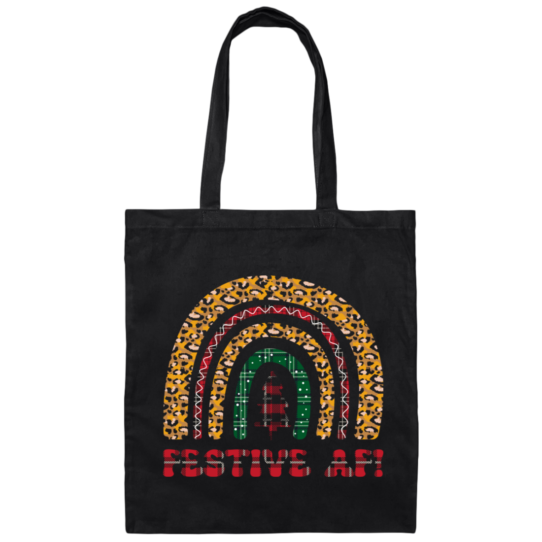 Merry Christmas, Retro Christmas, Leopard Christmas Canvas Tote Bag