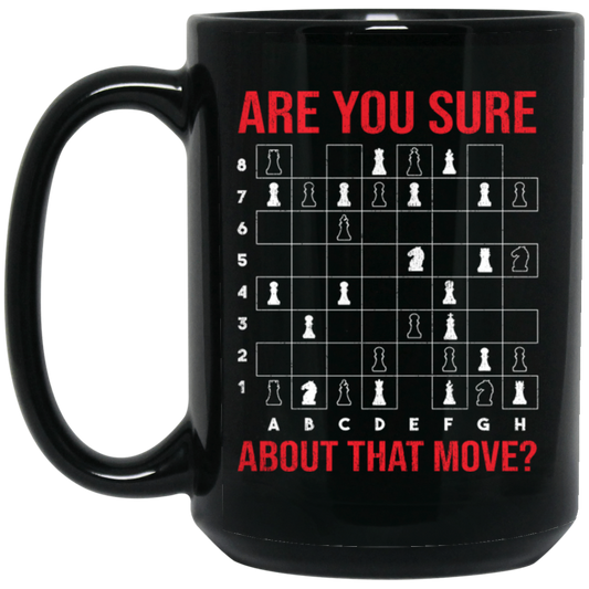 Are You Sure About That Movie, Chess Sport, Chess Movie Black Mug