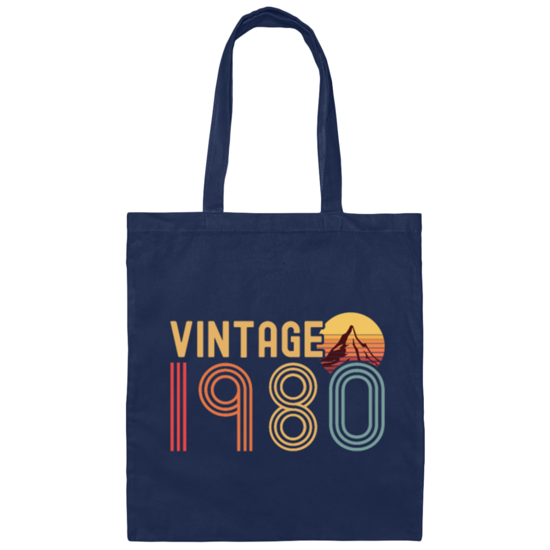 Vintage 1980 Retro Birthday Gift Canvas Tote Bag