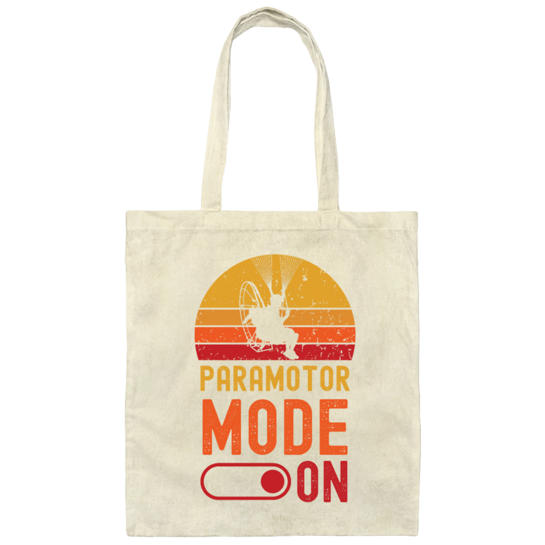 Retro Love To Fly, Paramotor Mode On Love, Paraglider Gift Canvas Tote Bag
