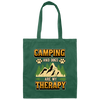 Funny Caravan Camping, Camper Dog Is My Therapy Saying Gift Canvas Tote Bag