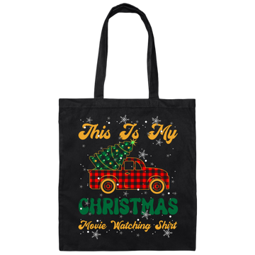 This Is My Christmas Movie Watching, Merry Christmas, Trendy Christmas Canvas Tote Bag