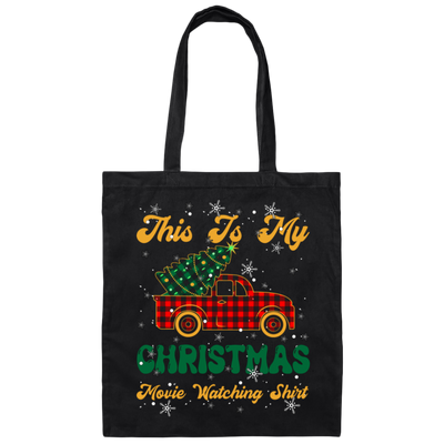 This Is My Christmas Movie Watching, Merry Christmas, Trendy Christmas Canvas Tote Bag