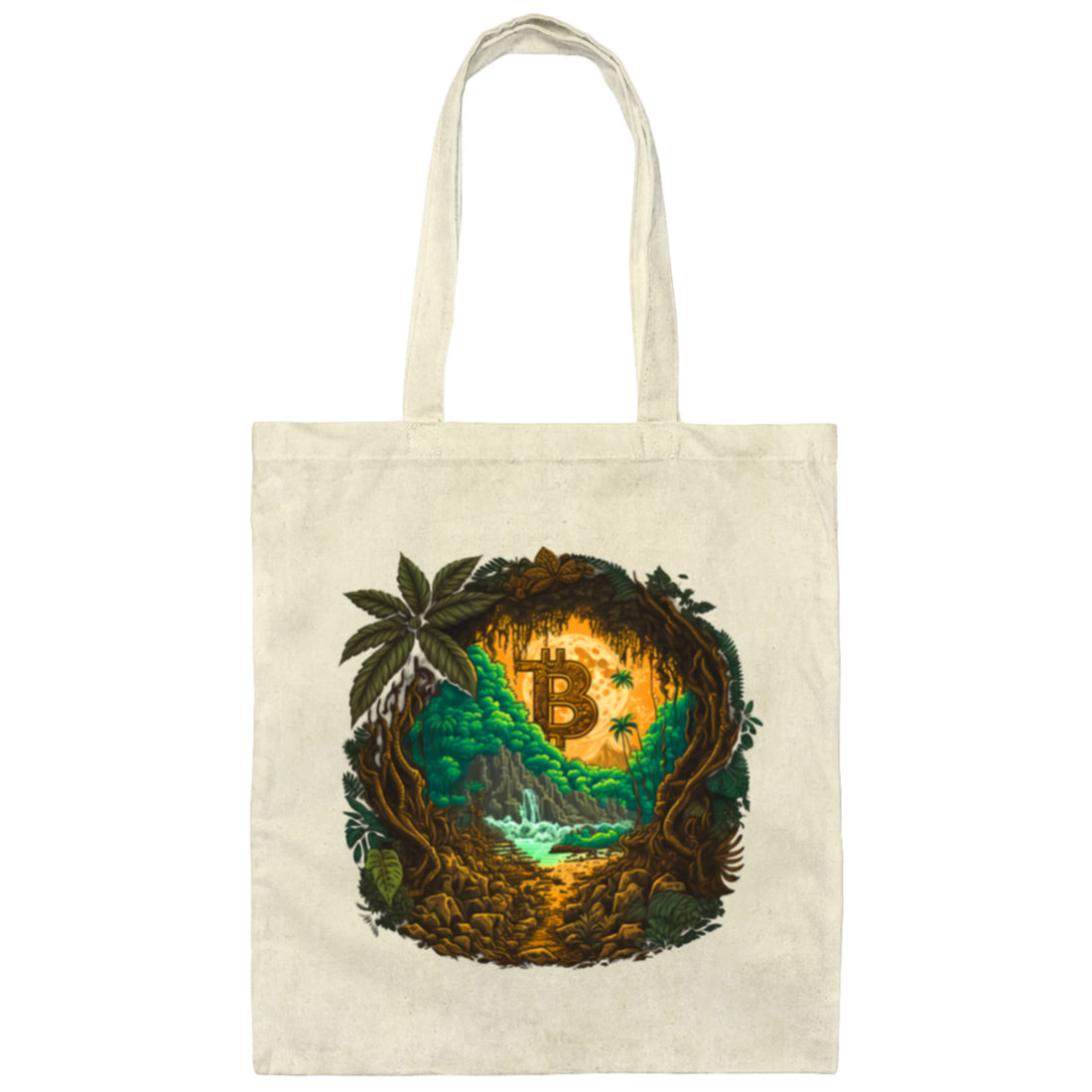 Love Bitcoin Gift, Bitcoin In The Jungle, Secret Forest, Mystery Jungle Canvas Tote Bag