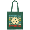 Retro Pickleball, Love Pickleball, Ball Sport Love Gift, Eat Sleep Pickleball Repeat Canvas Tote Bag