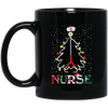 Nurse Christmas, Xmas Tree, Christmas Gift For Nurse Black Mug