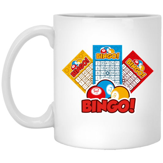 My Lucky Ticket, Lucky Prize, Holler For Bingo, Love Bingo White Mug