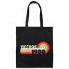 1980 Birthday Gift Design, Classic, Vintage 1980 Canvas Tote Bag