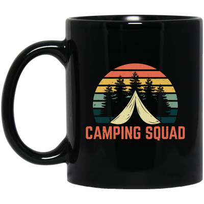 Camping Squad, Nature Lovers, Best Of Camping, Retro Camper Lover Black Mug