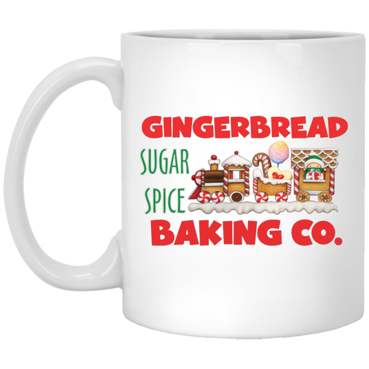 Gingerbread Baking Company, Sugar Spice, Sweet Gingerbread, Merry Christmas, Trendy Christmas White Mug