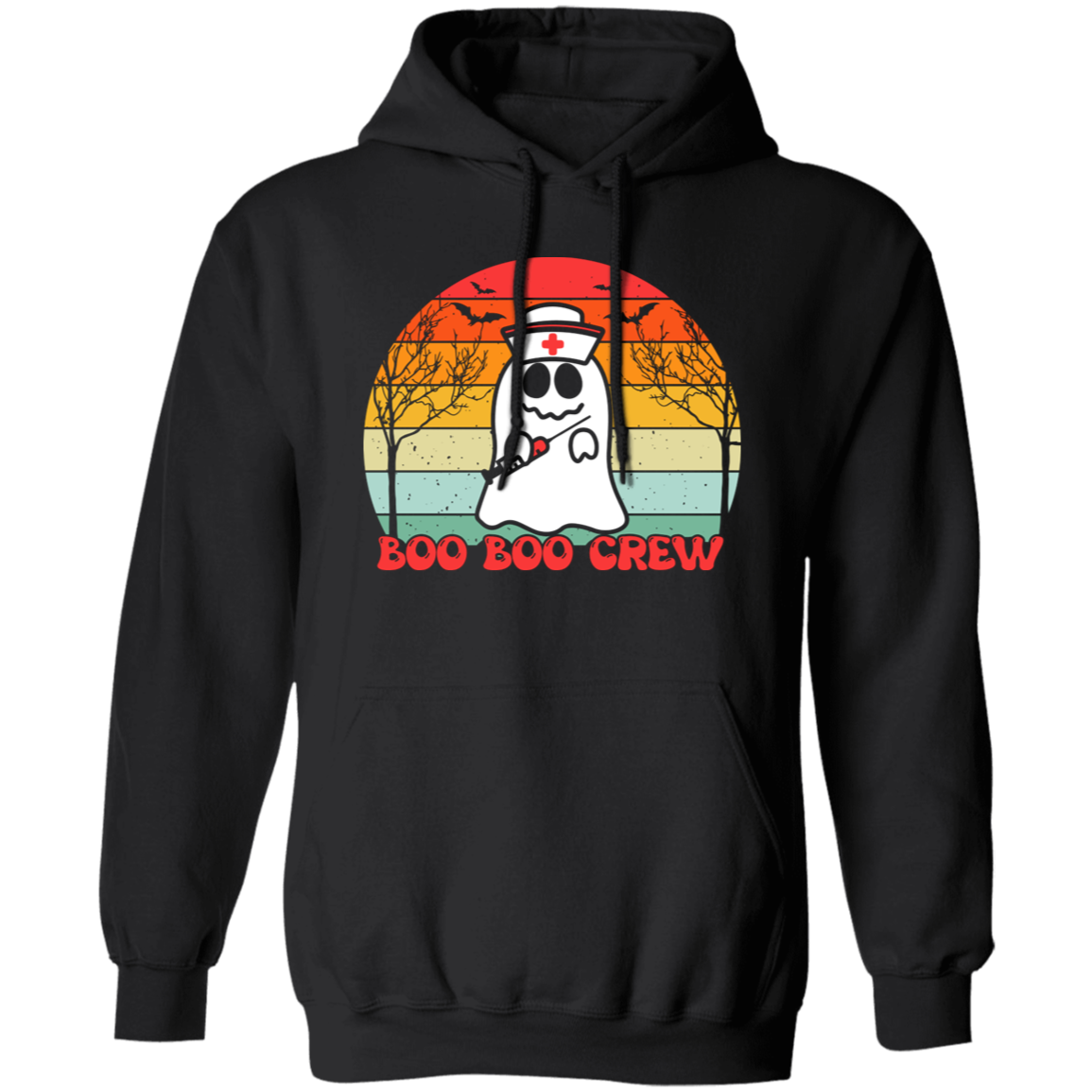 Boo Boo Crew, Boo Halloween, Retro Halloween Pullover Hoodie