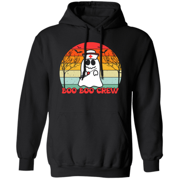 Boo Boo Crew, Boo Halloween, Retro Halloween Pullover Hoodie