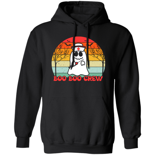 Boo Boo Crew, Boo Halloween, Retro Halloween Pullover Hoodie