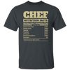 Chef Nutrition Facts, Serving Size For 1 Amazing Chef Unisex T-Shirt